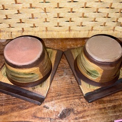 ⑧やちむん、コップ＆コースター２客セット　新品未使用の画像