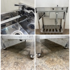 ステンレス　業務用　1層シンク流し台　蛇口付き　厨房　飲食店　W７５０ｘD４５０ｘH８００ｍｍの画像