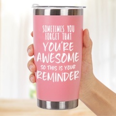 ピンクのタンブラー★ホットドリンクの保温にの画像