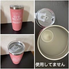 ピンクのタンブラー★ホットドリンクの保温にの画像