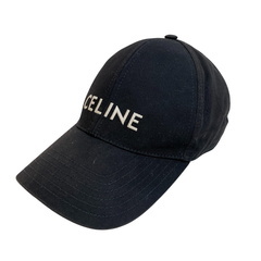 セリーヌ CELINE キャップ ロゴ ベースボール キャップ M 帽子 2AUA1242N ブラックの画像