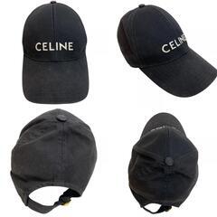 セリーヌ CELINE キャップ ロゴ ベースボール キャップ M 帽子 2AUA1242N ブラックの画像