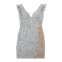 【JEWELS / ジュエルズ】フラワー刺繍 ビジューデコルテ タイトミニドレス キャバドレスの画像