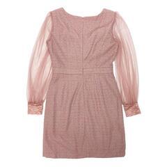 【JEWELS / ジュエルズ】シアースリーブツイードドレス ビジュー ピンク キャバドレスの画像