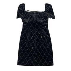 【JEWELS / ジュエルズ】ブラックベロアドレス リボン ビジュー キャバドレスの画像