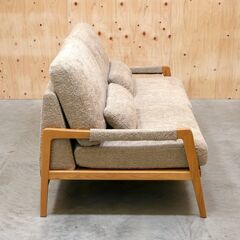 ≪yt2101ジ≫ モデルルーム展示品 東谷 form 3人掛けソファ FENNEL/フェンネル F1-105BE オーク材/ナチュラル/ベージュ/おしゃれ/中古家具/宮城県仙台市 71102-07の画像