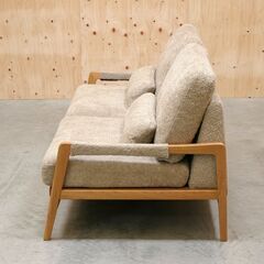 ≪yt2101ジ≫ モデルルーム展示品 東谷 form 3人掛けソファ FENNEL/フェンネル F1-105BE オーク材/ナチュラル/ベージュ/おしゃれ/中古家具/宮城県仙台市 71102-07の画像