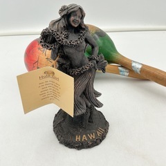ハワイ雑貨セット フラガール置物＆ハワイ柄
木製マラカスの画像