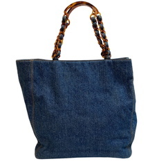 シャネル CHANEL トートバッグ ココマーク ブルーの画像