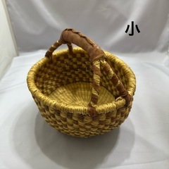 アフリカの手作りバスケット大小セットの画像