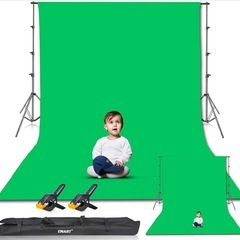 大型グリーンバック撮影セット（300×360cm／スタンド・クリップ・収納バッグ付き）の画像