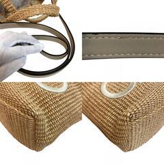 ジミーチュウ JIMMY CHOO トートバッグ ロゴ ２WAYカゴビーチ ベージュの画像