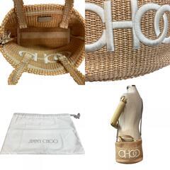 ジミーチュウ JIMMY CHOO トートバッグ ロゴ ２WAYカゴビーチ ベージュの画像