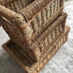 アジアン家具　ラタン　バスケット　カゴ　収納ケース　box　の画像