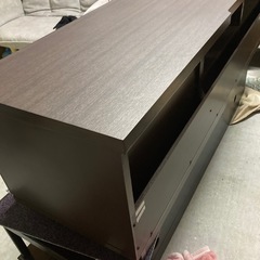未使用　ダークブラウンテレビ台 シギヤマ家具　ガラス扉付　展示品　幅約150cmの画像