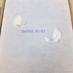 ss7866　ハナエモリ ボアシーツ＆バスタオル ブルー HANAE MORI 西川産業 シングル 冬用シーツ 起毛シーツ 水色 森英恵 寝具 シーツ 未使用品の画像