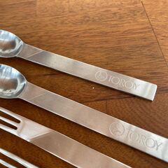スプーン　フォーク　ステンレススチール　アダムアンドイブ　Adam&Eve　TOROY　ノベルティ　ティースプーン　デザートフォークの画像