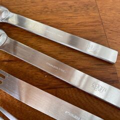 スプーン　フォーク　ステンレススチール　アダムアンドイブ　Adam&Eve　TOROY　ノベルティ　ティースプーン　デザートフォークの画像