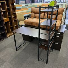 店頭引き渡し 中古 ニトリ システムデスク ドレーク DBR ラック付きデスク 机 家具の画像