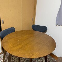 【美品】LOWYA 北欧風 2人掛けダイニングテーブルセット 3点セット 2023年購入の画像