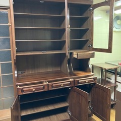 【直接引取】食器棚　木製キッチン収納キャビネットの画像