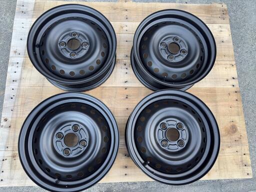 コン マットブラック ホンダ N-BOX 純正 スチールホイール 14インチ 4.5J-14 +40 PCD100 4本 N-ONE N-WGN 鉄チン