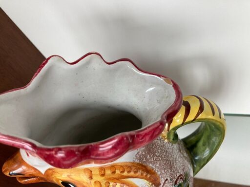 花瓶水差し取手※欠けありにわとりニワトリイタリアイタリア製