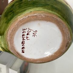花瓶　水差し　取手　※欠けあり　にわとり　ニワトリ　イタリア　イタリア製　ハンドメイドの画像