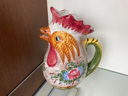 花瓶水差し取手※欠けありにわとりニワトリイタリアイタリア製