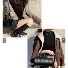 ハイネック5分袖ニットトップス　GRL 黒　Mの画像