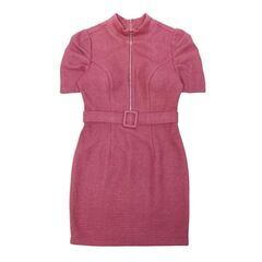 【ROBE de FLEURS Glossy / ローブドフルールグロッシー】バストジッパー×スプリングツイードタイトミニキャバドレス GL2918の画像