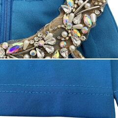 【AngelR / エンジェルアール】フリルショルダーデザインデコルテビジュータイトミニドレス キャバドレスの画像