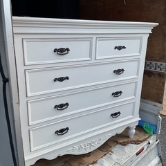 Country Corner カントリーコーナー ロマンスシリーズ 4段チェスト 収納 タンス ホワイト 白家具 アンティーク風の画像