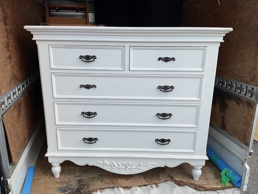 Country Corner カントリーコーナー ロマンスシリーズ 4段チェスト 収納 タンス ホワイト 白家具 アンティーク風