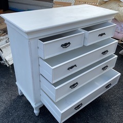 Country Corner カントリーコーナー ロマンスシリーズ 4段チェスト 収納 タンス ホワイト 白家具 アンティーク風の画像