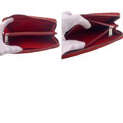 ボッテガヴェネタ BOTTEGAVENETA 長財布 イントレチャート ラウンドジップウォレット レッド系の画像