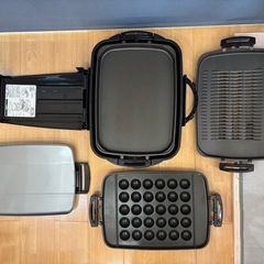 (美品))ホットプレート(プレート３枚、焼肉、たこやき))象印の画像