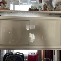 【目立った汚れ傷なし 】光沢仕上げキャビネット　横型引き戸タイプ 横90cm高さ25cm 収納ボックス　フリーボックス　の画像