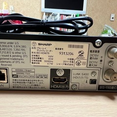 SHARP  AQUOS ブルーレイ 【ジャンク)】BD-HDW75　2番組同時録画　500GBの画像