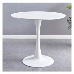 白　丸テーブルの画像