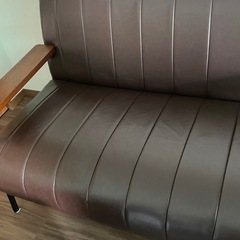 ニトリ　2人掛け　合皮ソファの画像