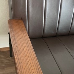 ニトリ　2人掛け　合皮ソファの画像