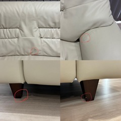 【レザー3人掛けソファー】の画像