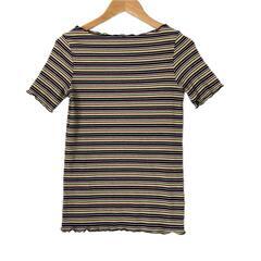 RagOut RagOut ボーダー 半袖ニット ポリエステル ...