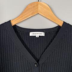 NATURAL BEAUTY BASIC ナチュラルビューティーベーシック 半袖ニット コットン ブラック レディース M【古着】【中古】の画像