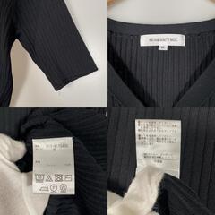 NATURAL BEAUTY BASIC ナチュラルビューティーベーシック 半袖ニット コットン ブラック レディース M【古着】【中古】の画像