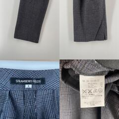 STRAWBERRYFIELDS ストロベリーフィールズ ギンガム スラックス ポリエステル/レーヨン グレー レディース【古着】【中古】の画像