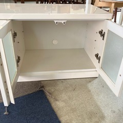 サ2511-150 サン テレビボード ホワイト 棚板欠損 キズ汚れ有りの画像