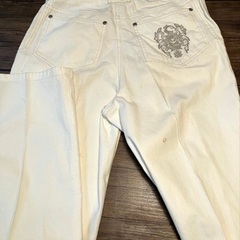 【BLACK PIA】 90s 刺繍 セットアップ 上下セット ホワイト Lの画像