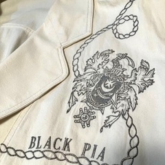 【BLACK PIA】 90s 刺繍 セットアップ 上下セット ホワイト Lの画像